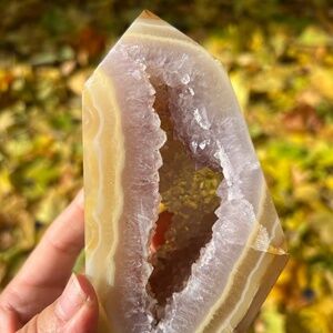 Pink (4) amethyst agate tower | crystal